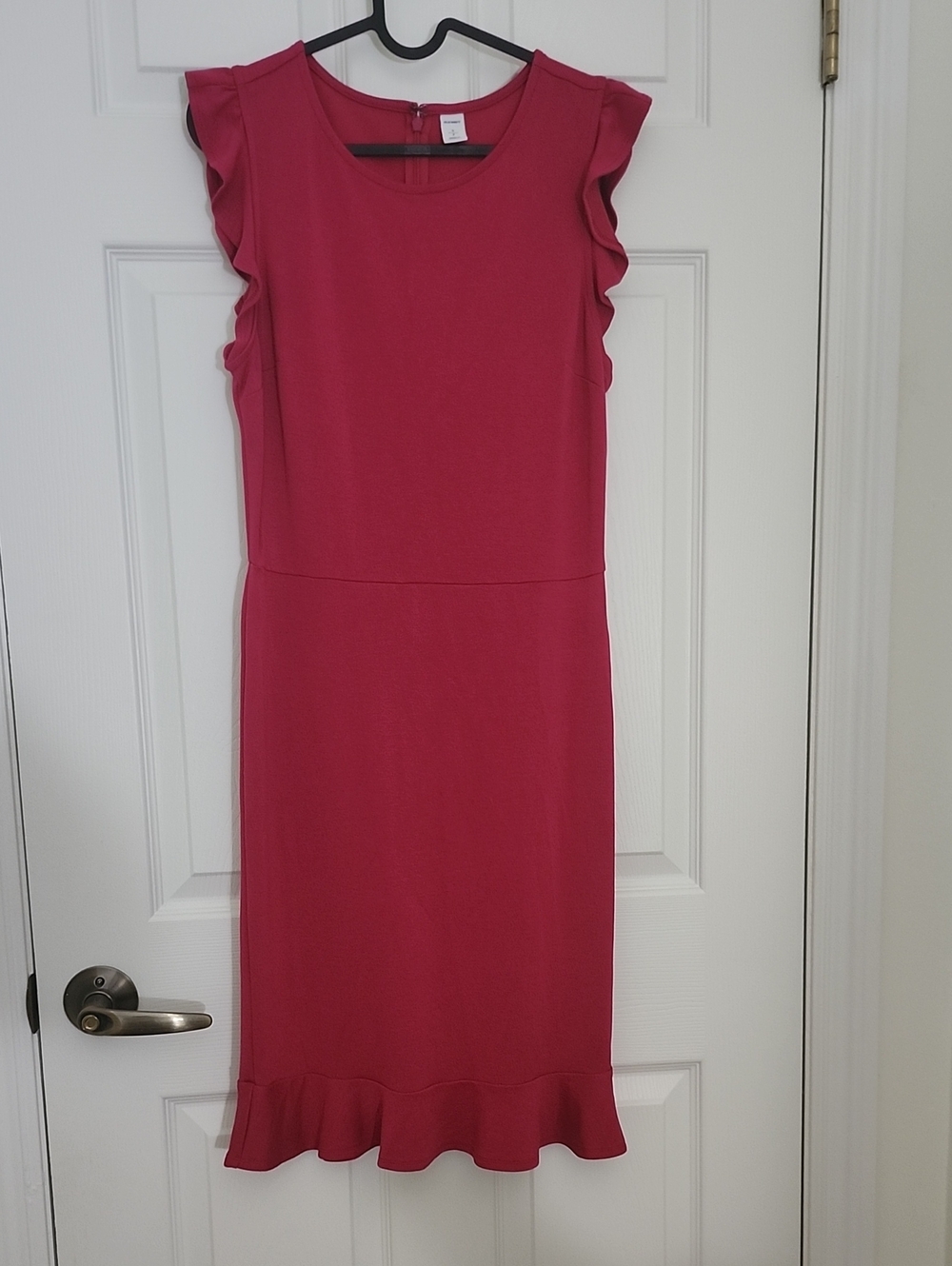 Old Navy Fuchsia Ruffle Sleeve Midi Dress